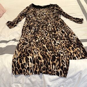 Target Brown and Black Pleated A-Line Dress